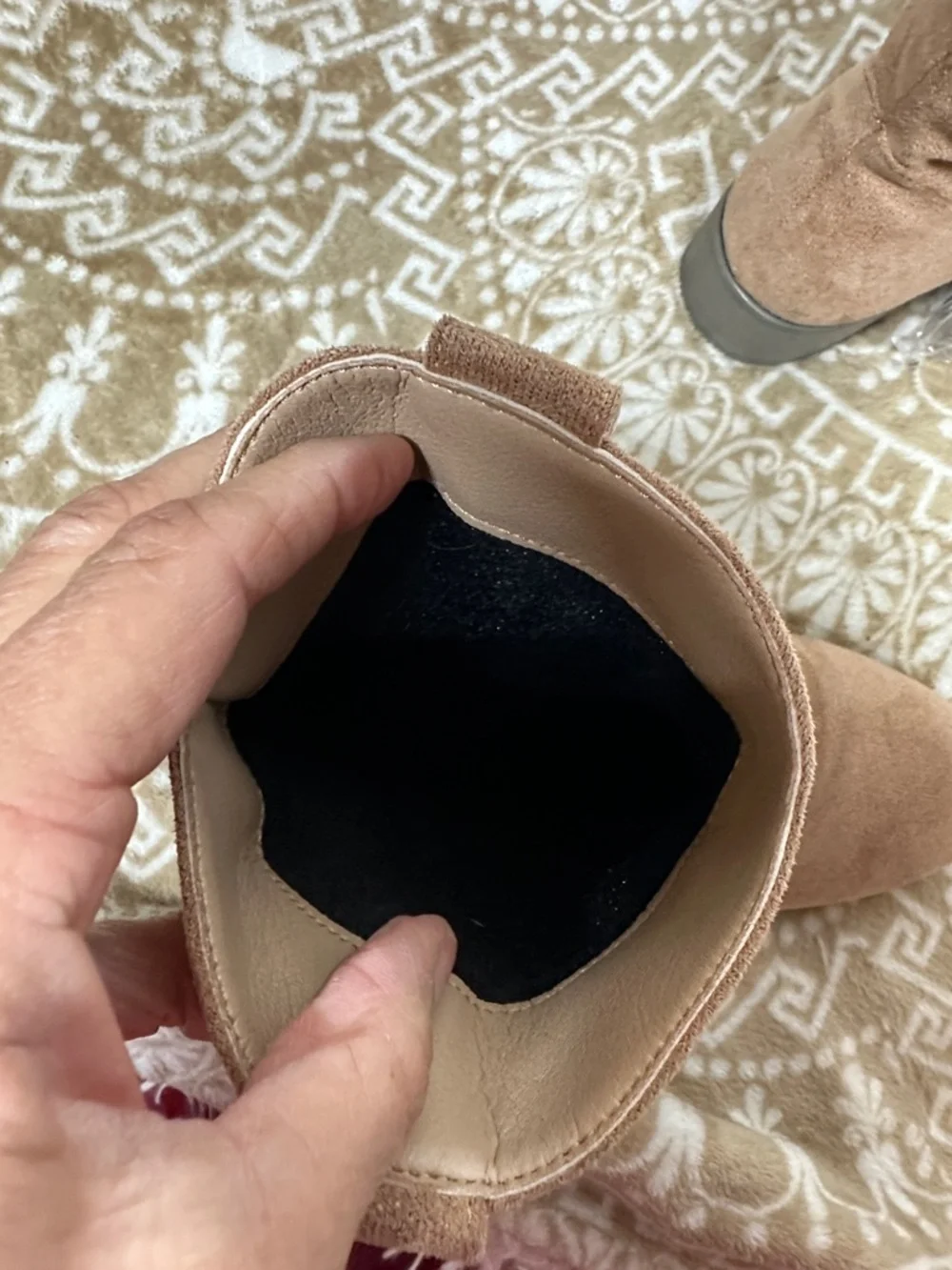 Suede like Ankle Western Boots in Tan - Women's Stylish Comfort